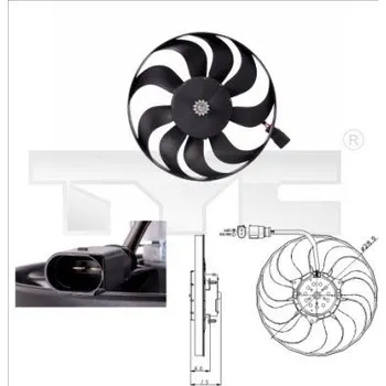 Chladič motoru Větrák, chlazení motoru TYC 802-0001