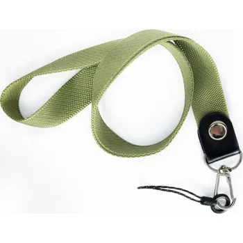 Šňůrka na mobilní telefon s karabinou, šířka 2 cm, barva khaki