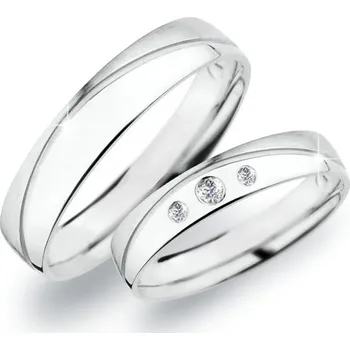 Prsten Snubní prsteny bílé zlato 585 zirkon 0.061 ct G/SI SP-278B