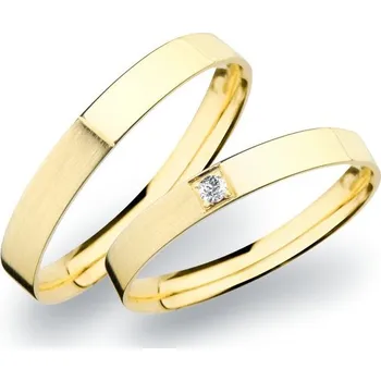 Prsten Snubní prsteny žluté zlato 585 zirkon 0.025 ct G/SI SP-264Z