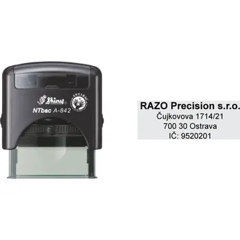 Razítko Razítko s antibakteriálním povrchem Shiny A-842 ANTIbac, vlastní text 38 x 14 mm