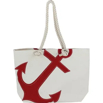 Plážová taška SEA Club Taška plážová motiv červená kotva 50x36x12 cm