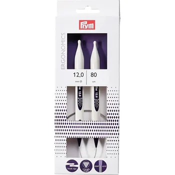 Příze Pletací jehlice PRYM ERGO 215813, ergonomické plastové, kruhové, 1 kus, délka 80cm, velikost 12mm