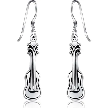 Náušnice Stříbrné náušnice kytara