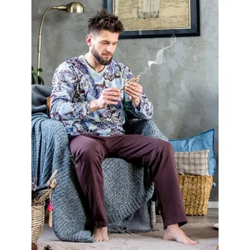 Pánské pyžamo Pánské pyžamo Key MNS 511 Velikost: M, Vzor: 511