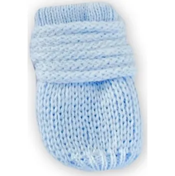 Rukavice Rukavice kojenecké dvojité bez palečku - PLETENINA modré - vel.0-6měs.