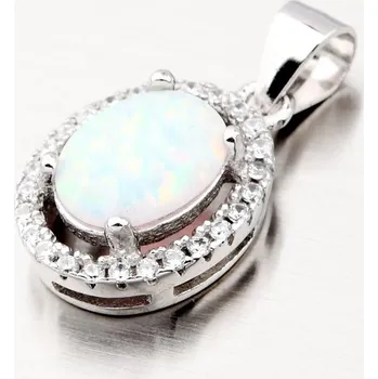 Přívěsek Dámský přívěsek stříbro 925 zirkon opál HST-13173