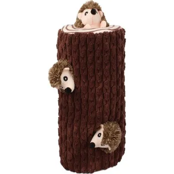 Hračka pro psa Huhubamboo hračka plyšový ježek v noře 14 x 21 cm