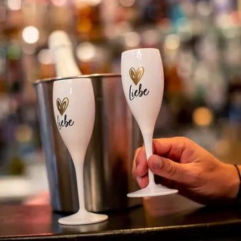 Sklenice CHEERS NO.1 LIEBE, sklenice na sekt 100ml KOZIOL, bílá (Barva-bílá)