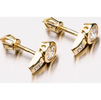 Náušnice Dámské náušnice žluté zlato 585 zirkon 42-31759