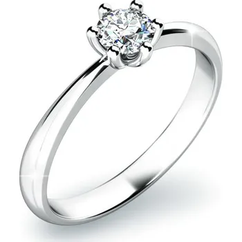 Oblečení a móda Dámský prsten bílé zlato 585/1000 přírodní diamant 0.155 ct G/SI 10819D velikost 57