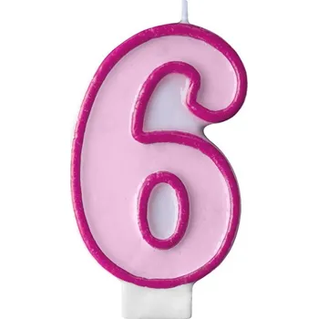 Svíčka Svíčka s číslem růžová - 6