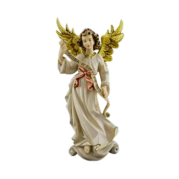 Vánoční dekorace Ornatis Anděl Provedení: Malované, Velikost stojících figur dospělých postav: 11 cm Dřevěná vyřezávaná soška anděla - Gloria Andě
