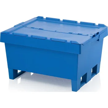 paleta Vratné přepravky s víkem 80 x 60 x 44 cm - Nebeská modrá - materiál: PP - MBD 8632K