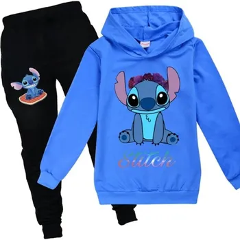 Dětská tepláková souprava - Lilo & Stitch Barva: modrá, Velikost: 130/7-8 let