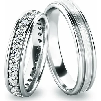 Prsten Snubní prsteny bílé zlato 585 zirkon 0.868 ct G/SI - SP-61053