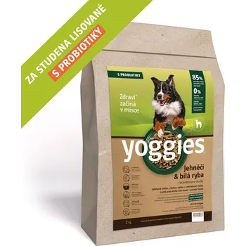 Krmivo pro psa 2kg, Jehněčí a bílá ryba, granule lisované za studena s probiotiky Yoggies