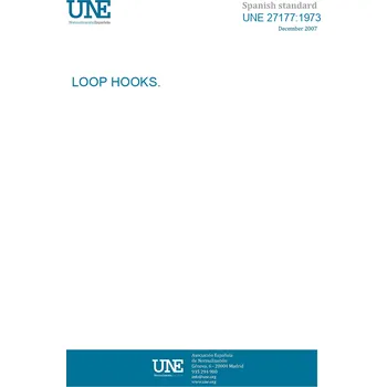 UNE 27177:1973 LOOP HOOKS. Španělsky Tisk