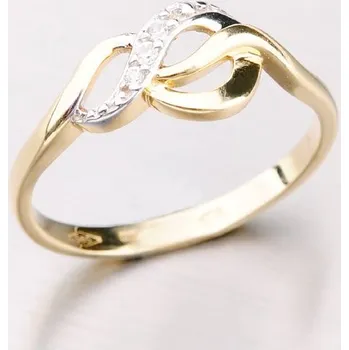 Šperk Dámský prsten žluté zlato 585 zirkon 41-NF145 velikost 60