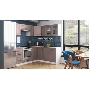 Kuchyňská linka Rohová kuchyňská linka Romana růžová MAT