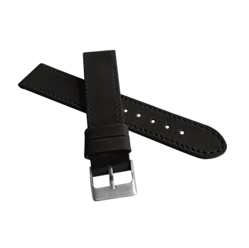 Módní doplněk Černý prošitý řemínek LAVVU SPORT z luxusní kůže Top Grain 20mm pásek LSAUB20 SKLAD (řemínek, pásek na hodinky)
