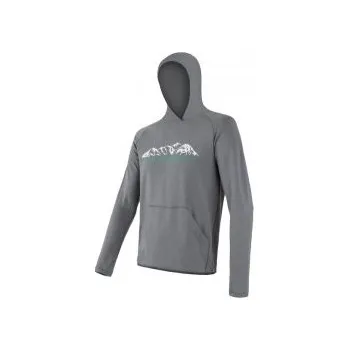 Pánská mikina SENSOR MERINO UPPER MOUNTAINS pánská mikina klokanka šedá S; Šedá mikina + DÁREK DLE VÝBĚRU!