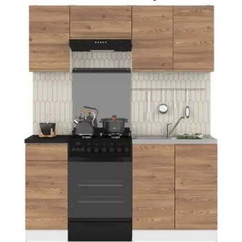 Kuchyňská linka Kuchyňská linka JUNONA 180 BBL, bílá/modřín sibiu zlatý