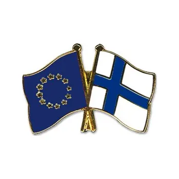 Odznak (pins) 22mm vlajka EU+Finsko - barevný