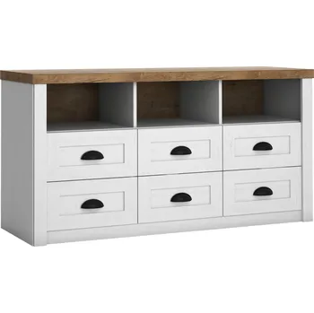 Ložnicová sestava Komoda PROWANSJA K6S, Borovice Andersen + Dub Lefkas