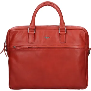 Pánská aktovka Kožená business taška Lagen Rennes - červená