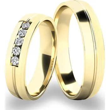 Prsten Snubní prsteny žluté zlato 585 zirkon 0.155 ct SP-287