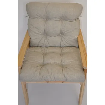 Polstr na zahradní křeslo s nízkým opěradlem - látka tmavě béžový melír