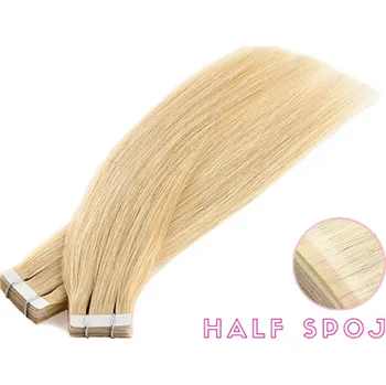 Příčesek Vlasové PU pásky HALF poloviční tape in na prodlužování vlasů 40cm 22 - světlá blond