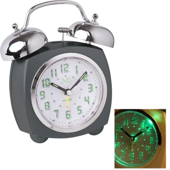 Budík Netikající tichý LED svítící budík JVD sweep SRP930.2 mechanické zvonění