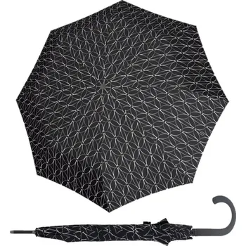 Doppler Fiber Flex AC Black a White Rings - dámský holový vystřelovací deštník