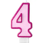 Svíčka s číslem růžová - 4