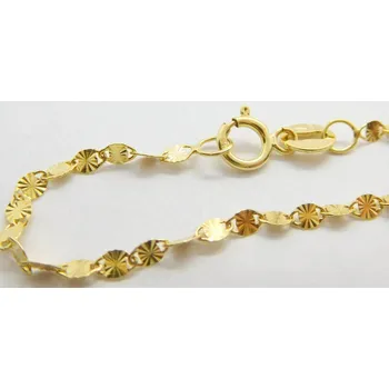 Řetízek Klenoty Budín Dámský gravírovaný zlatý řetízek ze žlutého zlata ZRCÁTKA 585/1,75gr 50cm HK6133 (Klenoty Budín Dámský gravírovaný zlatý řetízek ze žlutého zlata ZRCÁTKA 585/1,75gr 50cm HK6133)