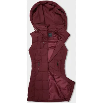 Dámská vesta Tmavě červená dámská vesta s kapucí (16M9096-06) odstíny červené M (38)