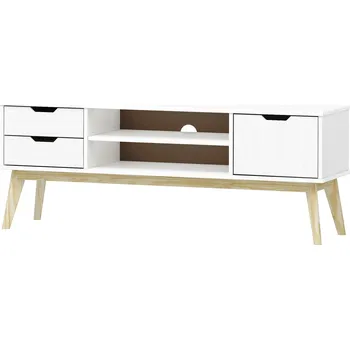 Obývací stěna TV stolek 1 dveře + 2 zásuvky BONITO bílý lak