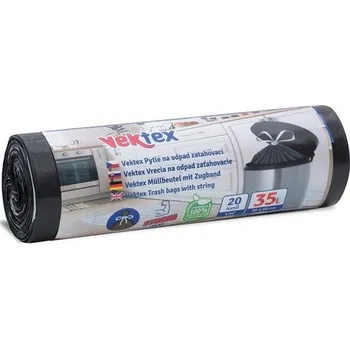 Sáček na potraviny sáčky odp. 35l-20ks-50x60cm,V3C, zatah. 22mik. černé VEKTEX