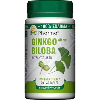 Přípravek na podporu paměti a spánku Ginkgo Biloba extrakt 40mg tbl.30+30 BIO-Pharma