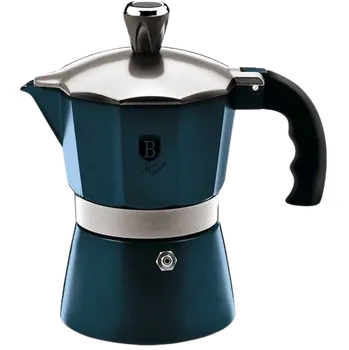 Moka konvice Berlingerhaus Aquamarine Metallic Line BH-6383 3 šálky tmavě modrá