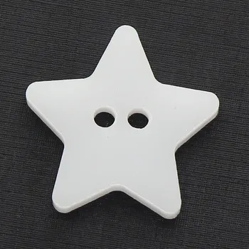 Knoflík Naše galanterie Plastový knoflík mléčný, hvězdička 3 cm