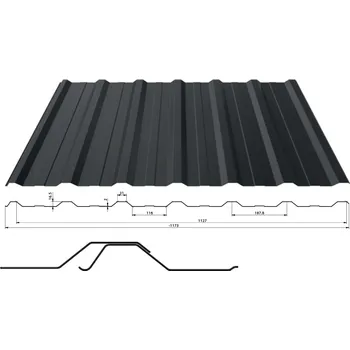 Střešní krytina Blachotrapez Trapézový plech T-18+ tl. 0,5 mm (střešní) Barva: Pozinkovaný, Povrchová úprava: Pozinkovaný