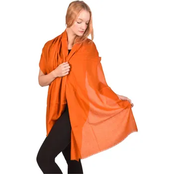 SANU BABU Luxusní šál z jemné kašmírové vlny, oranžová, 200x70cm