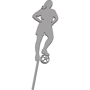 Fotbalistka č.2 - plastový zápich - Červená