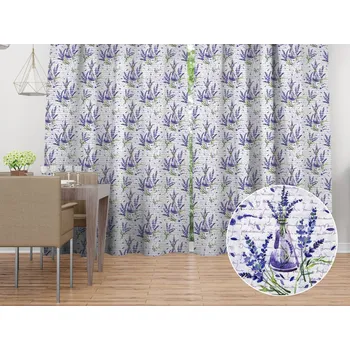 ubrus Dekorační závěs PML-082 Snítky levandulí s vázičkami 145x140 cm