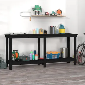 Dílenský stůl vidaXL Dílenský stůl 180x50x80 cm masivní borovice [822514] Barva: Černá