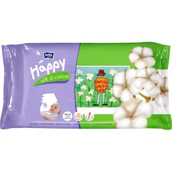 chůvička Bella Happy Hydratační ubrousky Silk and Cotton 64 ks
