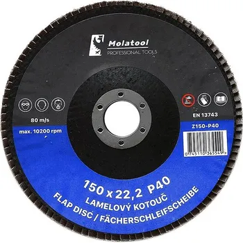 Brusný kotouč Lamelový brusný kotouč Molatool VSM Zirkon 150 mm P40